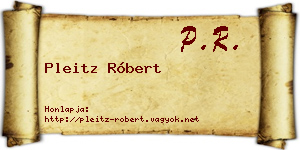 Pleitz Róbert névjegykártya